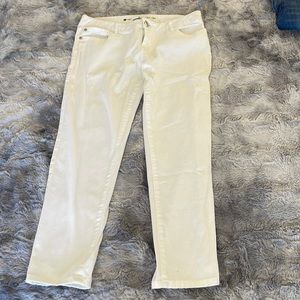 Low rise white skinny pants
